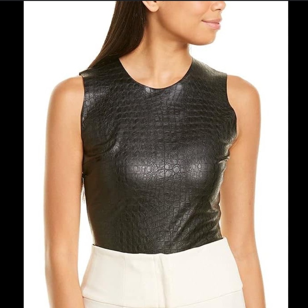 Commando Faux Leather Animal Print Bodysuit